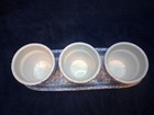 3 Henn Workshops Roseville Blue Spongeware Flower Pots Window Planter