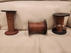 Lot Of 3 Vintage Industrial Wooden Textile Thread Spools - Duplan Silk Corp On 1