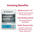 Dealmed Hydrocolloid Dressing 4  X 4  Bandages Wound Care Products For First Aid
