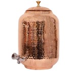 Handmade 100  Pure Copper Dispenser Water Pitcher Pot 16l With 2 Glass 1 Bottle