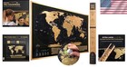 Deluxe Scratch Off World Map - 196 Flags   Vivid Colors On Black Background