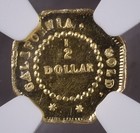 1854 California Gold Octagonal Liberty 50c - Ngc Ms64 Pl Bg-305