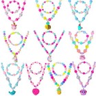  Jewelry Sets Beaded Necklace And Beads Bracelet For Kids Girls 10 Sets 