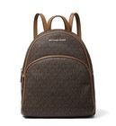 Michael Kors Women Abbey Mk Signature Pvc Medium Backpack   Dust Bag Brown   