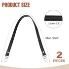 2pcs Leather Purse Handle Strap 26  Purse Strap Diy Replacement Black