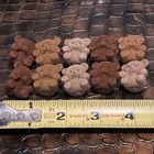 Vintage Flocked Teddy Bear Miniature Lot Of 10 Brown 1 