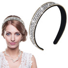 1 Pc Headband Rhinestone Wide Hair Band Headpiece Bridal Wedding Fancy Jeweled B