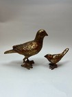 Vintage Pair Of Antiqued Cast Iron Metal Birds