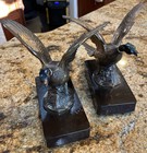 Vtg Brass Bronze  Pheasants Bookends Hunting Birds Decorative