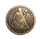 Vintage 1875 Silver Seated Liberty Dime Love Token Engraved Design