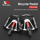 West Biking 3 Sealed Bearing Bicycle Pedals Aluminum Cycling Bike Pedals 9 16 In