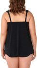 Miraclesuit Sz 20w Razzle Dazzle Tankini Top Swimsuit Black Underwire Slimming