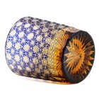 Handmade Whiskey Glasses Kiriko Crystal Glass Drinkware Tumbler 9oz Amber Blue