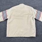 Vtg Budweiser Jacket Mens Medium White Bomber Sewn Patches Anheuser Busch Eagle
