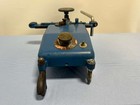 Vintage Industrial Cast Iron Blue Bench-mounted Testing Measuring Device Machine