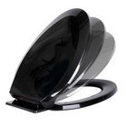 Black Slow Close Elongated Toilet Seat Plastic With Seat Bumper Renovator Supply