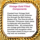 Vintage Gold Filled Pocket Watch Chain Necklace  Fob  T-bar charm Enhancer Heart