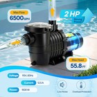 2 0hp Swimming Pool Pump Self Priming In above Ground  6500gph W  On off Switch