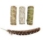 Sage Sampler - Blue  White  Cedar - 4 Inch Stick For Smudging  House Cleansing 