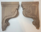 Two Ekena Millwork Boston Traditional Scroll Solid Wood Corbel Unfinished Walnut