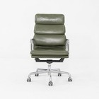 2000s Herman Miller Eames Executive Soft Pad Desk Chair Green Leather 12  Avail