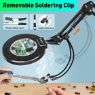 12x Magnifying Glass With Light Stand 3-section Swing Arm Led Desk Lamp Clamp