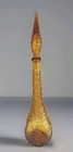 Vintage Empoli Hobnail Decanter Italian Glass Amber Mcm Genie Bottle 22  Honey  