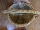 Vintage Woven Buttocks Basket Gathering Egg Primitive Country  9x9x9   
