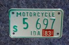 1983 Idaho Motorcycle License Plate
