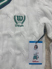 New - Wilson Tennis Sweater Girls Size Large - White green Knit Pullover V-neck
