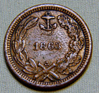 Rare 1863 Patriotic Civil War Token Our Little Monitor - Lot 1049