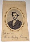 Rare Antique Civil War Era Id d Young Man Charles Beardsley Kansas Cdv Photo  Us