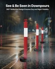 Vevor 6 Packs Traffic Delineator Posts 45 In Traffic Safety Cones Fillable Base