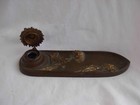 Antique French Bronze Inkwell signed art Nouveau 