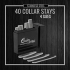 Metal Collar Stays For Men     40-piece Set In 4 Sizes Dress Shirts By    