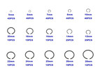 Metric 15-sizes Round Wire C-clips External Retaining Rings Assortment Kit round