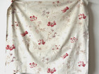 Antique 19th C French Floral Fabric Wild Roses Daisies Daffodils Blossoms