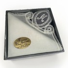 Vintage Brussels Lace Handkerchief With Embroidered    m    - Serena Belgium - Nib
