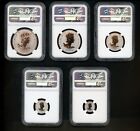 Canada 2016 Gilt Silver Set Of 5 Ngc Pf 69 Maple Leaf Reverse Prf Historic Reign