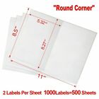 Half Sheet 1000 Shipping Labels 8 5x5 5 Rounded Corner Self Adhesive 2 Per Sheet