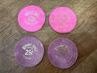 Lot Of 4 Vintage Silver City Casino 25c Poker Chips Las Vegas Nv Obsolete Pink P