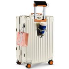 22  Hardside Spinner Suitcase Usb Port Cup Holder Phone Stand Travel Luggage