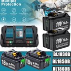 Pack For Makita 18v 8 0ah Lxt Li-ion Battery Bl1860b Bl1830 Bl1850   Charger New