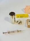 Rare New   Antique Medical Glass Syringe Kit 2ml Syringe   Needle   Holder 1970s