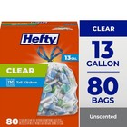 Clear Trash Bags 13 Gallon Drawstring Puncture Resistant Kitchen Recycling Bags