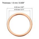 52pcs  Flat Copper Washers 18x22x1 5mm Copper Flat Sealing Crush Ring Washers