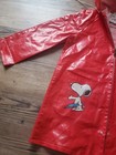 Vintage 1958 Kids Snoopy Peanuts Rain Coat Pvc Swell Wear Jacket Red Size 6 Read