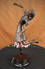 Hand Made Chiparus Dancer Bronze Marble  Sculpture 22  Tall Figurine Art D  cor