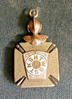 Rare Knights Templar Gold Ruby Crown   Cross Fob Pendant    4   diamond Rank    Enamel