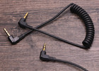 3 5mm Coiled Aux Audio Cable Right Angle Male To Male Car Stereo 24in Black